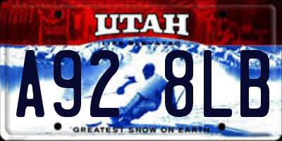 UT license plate A928LB