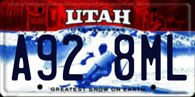 UT license plate A928ML