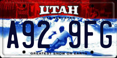 UT license plate A929FG