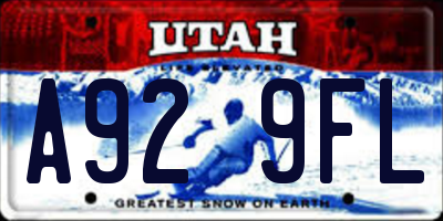 UT license plate A929FL