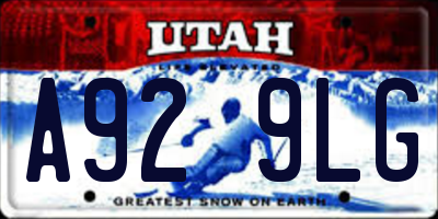 UT license plate A929LG