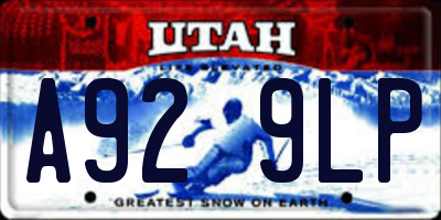 UT license plate A929LP