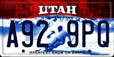 UT license plate A929PQ