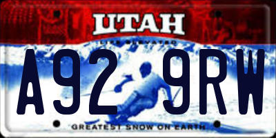 UT license plate A929RW