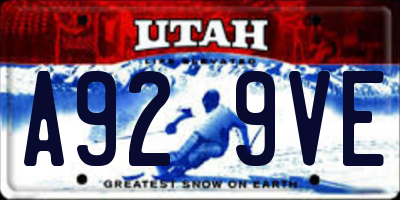 UT license plate A929VE