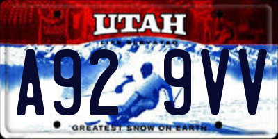 UT license plate A929VV