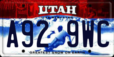 UT license plate A929WC