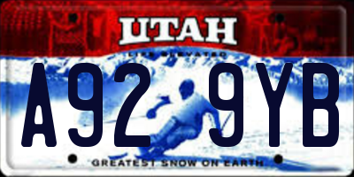 UT license plate A929YB