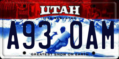 UT license plate A930AM