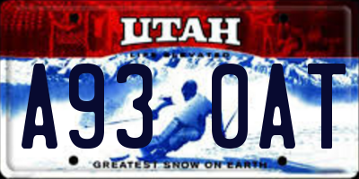 UT license plate A930AT