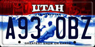 UT license plate A930BZ
