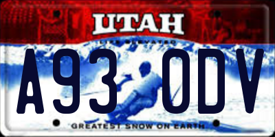 UT license plate A930DV