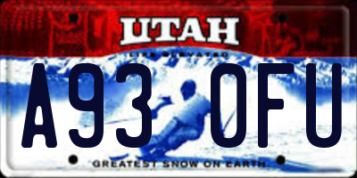 UT license plate A930FU