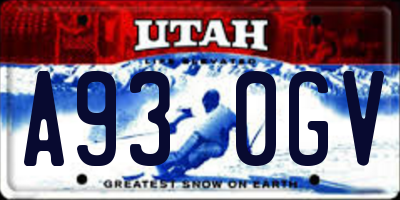 UT license plate A930GV