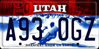 UT license plate A930GZ