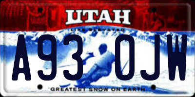 UT license plate A930JW