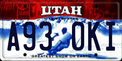 UT license plate A930KI