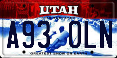UT license plate A930LN
