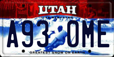UT license plate A930ME