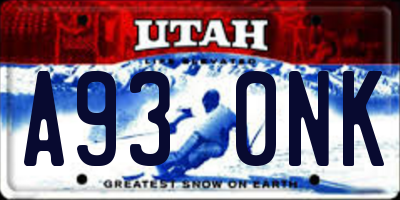UT license plate A930NK