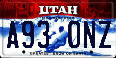 UT license plate A930NZ