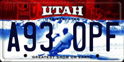 UT license plate A930PF