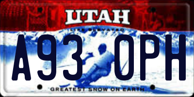 UT license plate A930PH