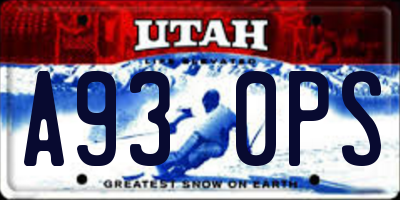 UT license plate A930PS
