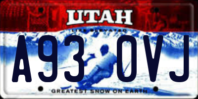 UT license plate A930VJ