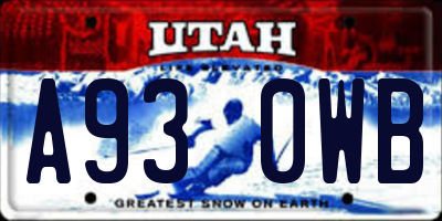 UT license plate A930WB