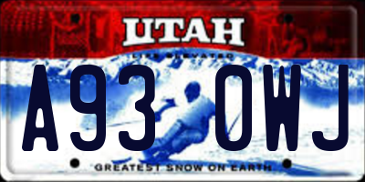 UT license plate A930WJ