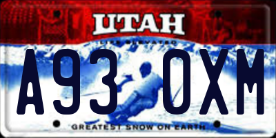 UT license plate A930XM