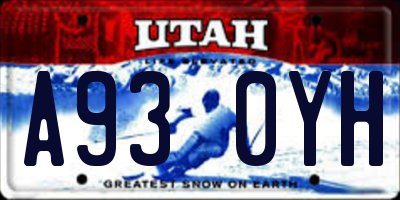 UT license plate A930YH