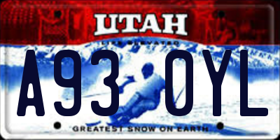 UT license plate A930YL