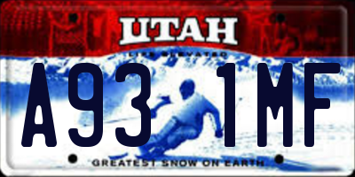 UT license plate A931MF
