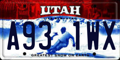 UT license plate A931WX
