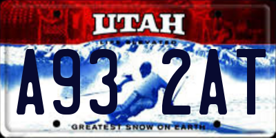UT license plate A932AT