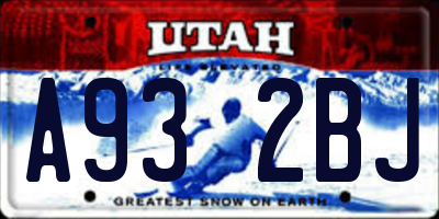 UT license plate A932BJ