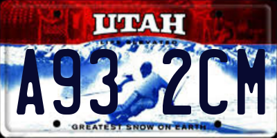 UT license plate A932CM