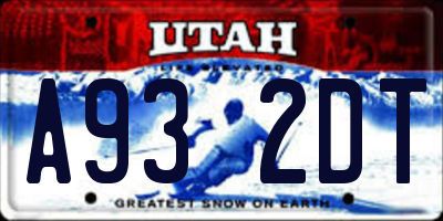 UT license plate A932DT
