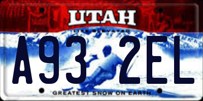 UT license plate A932EL