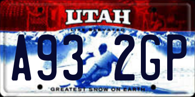 UT license plate A932GP