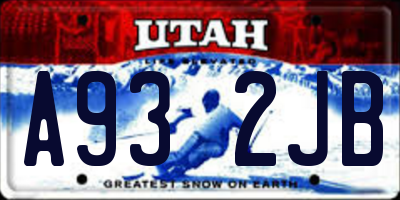 UT license plate A932JB