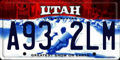 UT license plate A932LM