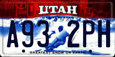 UT license plate A932PH