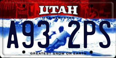 UT license plate A932PS