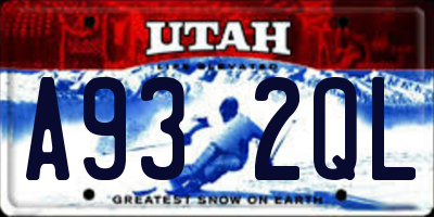 UT license plate A932QL