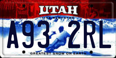UT license plate A932RL