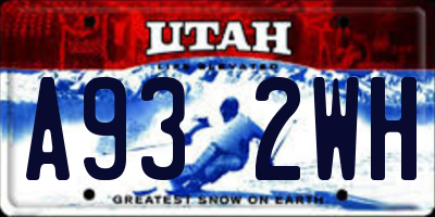 UT license plate A932WH