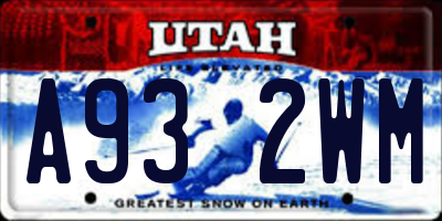 UT license plate A932WM
